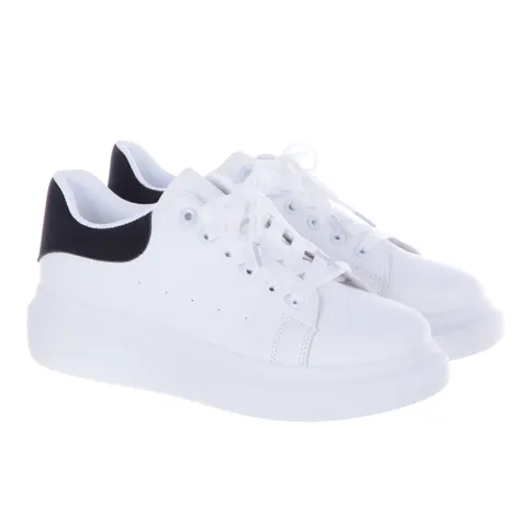 Białe Sportowe Sneakersy Damskie Obuwie Gruba Podeszwa BL365P