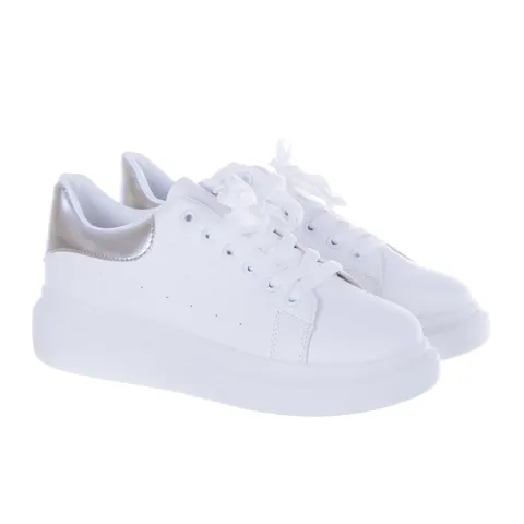 Białe Sportowe Sneakersy Damskie Obuwie Gruba Podeszwa BL365P