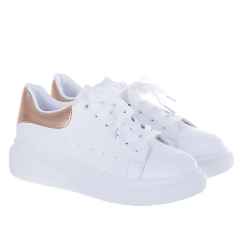 Białe Sportowe Sneakersy Damskie Obuwie Gruba Podeszwa BL365P