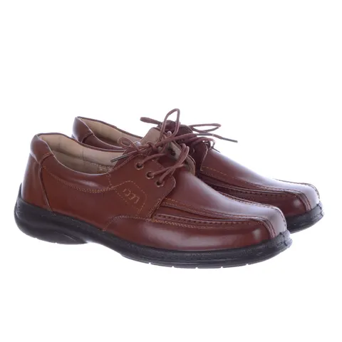 Wiązane Buty Półbuty Męskie Eleganckie Linshi A8008 Brązowe