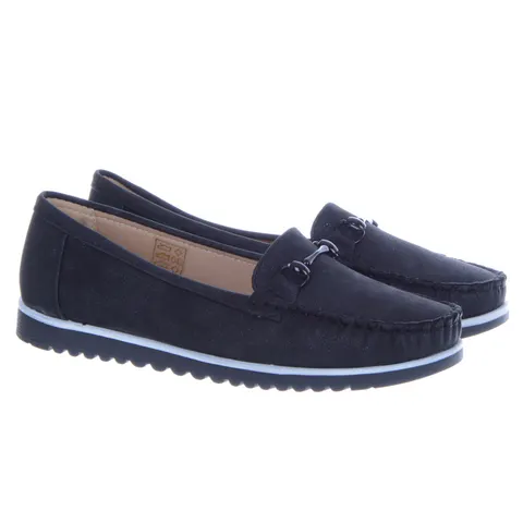 Czarne Balerinki Lordsy Wsuwane Damskie Linshi a7065