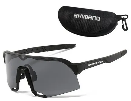 OKULARY Z POLARYZACJĄ UV400 SHIMANO ROWER CZARNE + ETUI