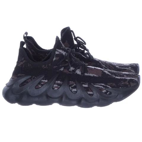 Czarno-brązowe Materiałowe Męskie Trampki Buty Sportowe LINSHI A9958