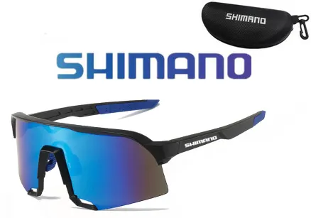 OKULARY Z POLARYZACJĄ UV400 SHIMANO Na ROWER Niebieskie + ETUI