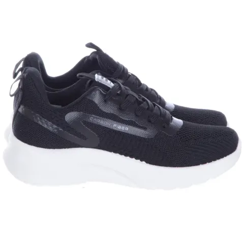 Czarne Sportowe Damskie Buty do Biegania Sneakersy Platforma A-4-5014