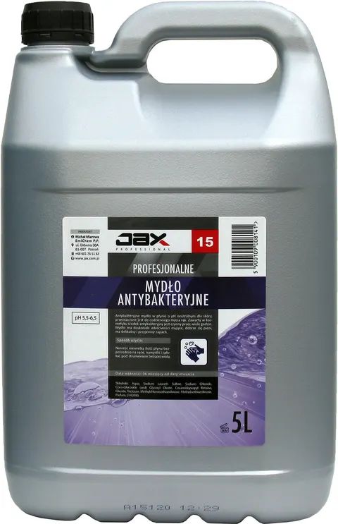 JAX Professional 15 - Mydło antybakteryjne 5 L