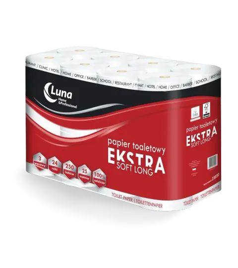 LUNA - Papier toaletowy Extra Soft Long - celuloza, 3 warstwy, 1 op. = 24 rol. (23030)