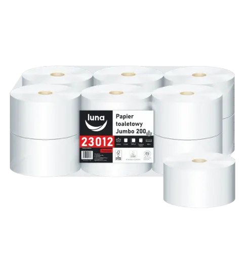 Papier toaletowy Jumbo - 200m x 12 szt., celuloza, 2 warstwy