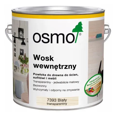 Osmo 7393 Biały transparentny Wosk wewnętrzny 7393/2,50