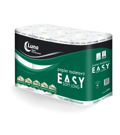 LUNA - PAPIER TOALETOWY, 2 WARSTWY , 40M, CELULOZA, OP.=24 ROL. (23032)
