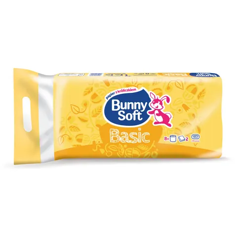 Bunny Soft BASIC - PAPIER TOALETOWY, CELULOZA, BIAŁY, 2WARSTWY, op. = 8 rol. (5156)