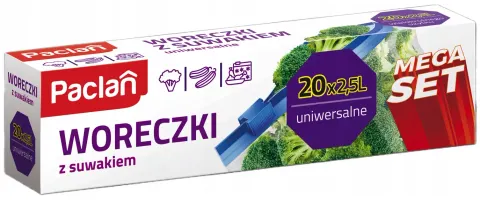 Paclan Mega Set woreczki z suwakiem 2,5l 20 szt.