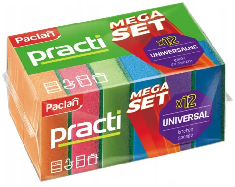 Paclan Mega Set Practi Gąbki do Naczyń 12 szt.