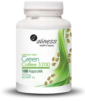 Green Coffee 3200 Zielona Kawa 800mg 100 Kapsułek - Aliness