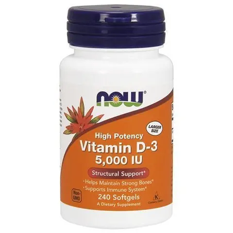 NOW Foods Witamina D3 5000 (240 kap)
