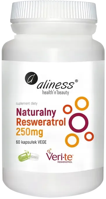 Aliness naturalny resweratrol veri-te 250mg x 60 vege caps.