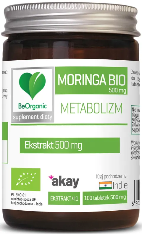 Aliness Moringa ekstrakt BIO, 500mg (100 tab)
