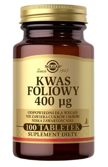 Solgar Kwas foliowy 400 ug (100 tab)