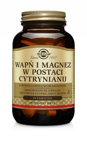 Solgar Wapń i Magnez w postaci cytrynianu (100 tab)