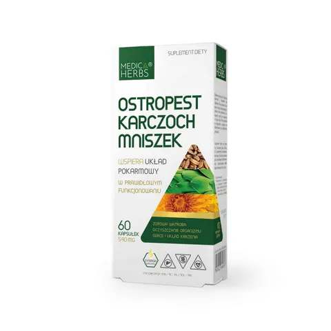 Medica Herbs Ostropest Karczoch Mniszek 540mg (60kap)