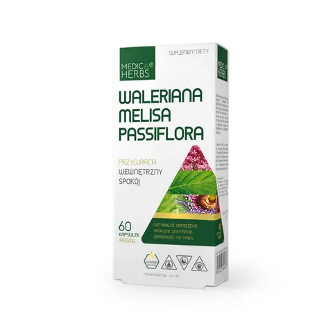 Medica Herbs Waleriana Melisa Passiflora 450mg (60kap)