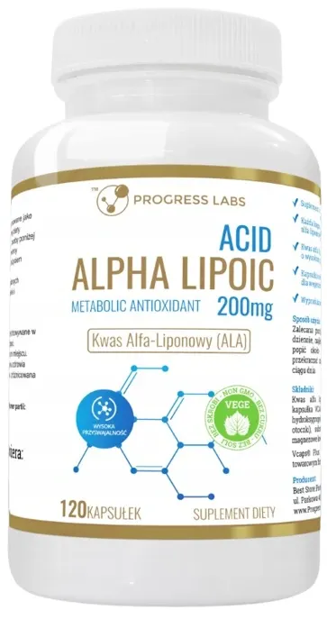 Progress Labs Kwas Alfa Liponowy ALA 200mg (120 kap )