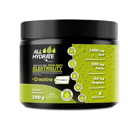 ALLHydrate Elektrolity + Creatine Green Apple (40 porcji)