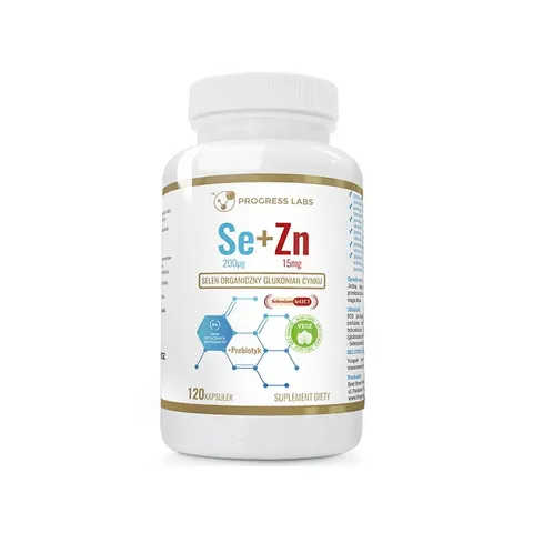 Progress Labs Selen Organiczny 200mcg + Cynk 15mg+ Prebiotyk (120kap)