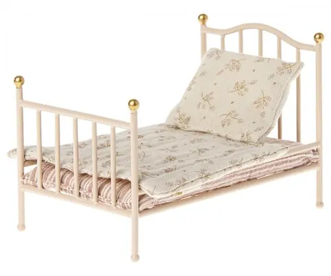 Maileg - metalowe łóżko Vintage bed mouse Rose