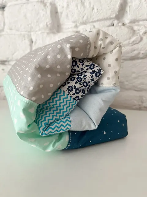 Kołderka dla niemowlaka 50x70 cm Patchwork Niebieski - LULU