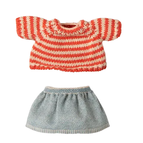 Maileg - Dzianinowy sweter i spódnica Starsza Siostra