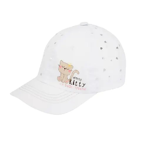 Czapka z daszkiem dla dziewczynki Kitty biała