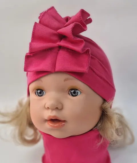 Komplet Czapka Turban z kominem amarant
