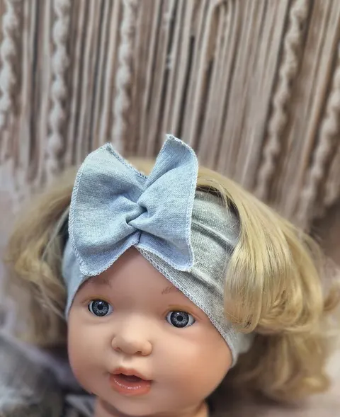 Opaska turban dla dziewczynki szara