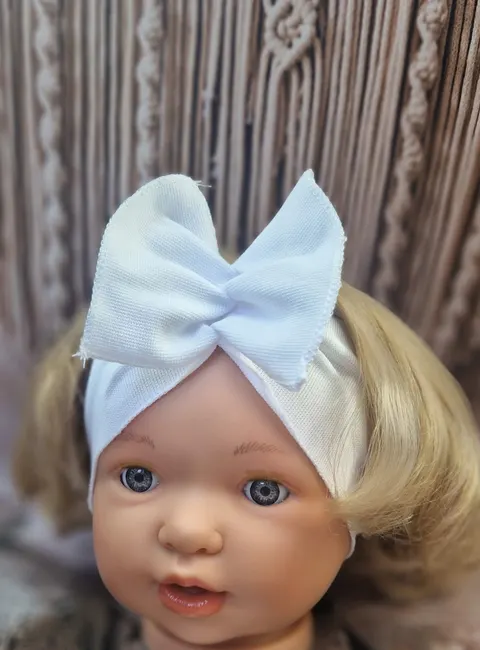 Opaska turban dla dziewczynki białą chrzest