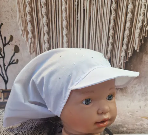 Chustka z cekinami biała