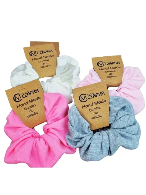 Bawełniane gumki do włosów gładkie/ scrunchie Hand made