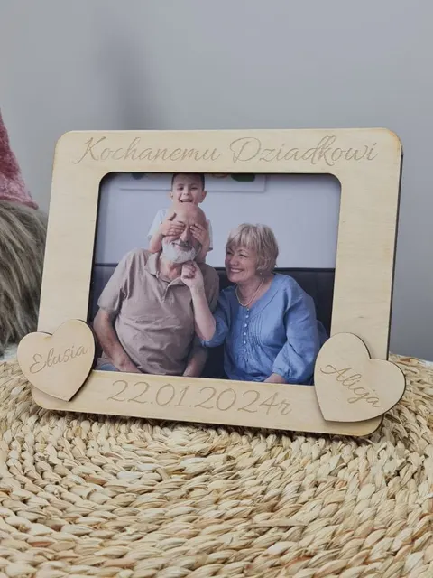 Personalizowana drewniana ramka do zdjęć Kochanemu Dziadkowi