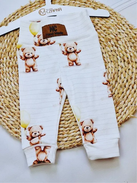Legginsy/ spodnie prążkowane misie miś z balonikiem