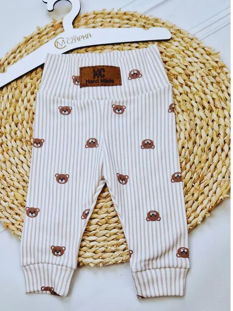 Legginsy/ spodnie dziecięce misie na paseczkach