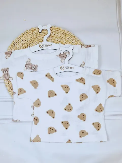Muślinowy T-shirt dla chłopca misie