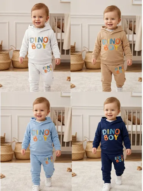 Dres dziecięcy Dino boy, komplet dresowy spodnie i bluza