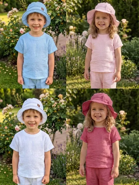Muślinowy T-shirt dziecięcy - 100% bawełna