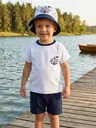 Komplet dziecięcy granatowe spodenki i biały T-shirt kotwica