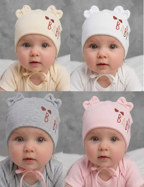 Czapka dla dziewczynki z wiązaniem Baby wiosna/jesień