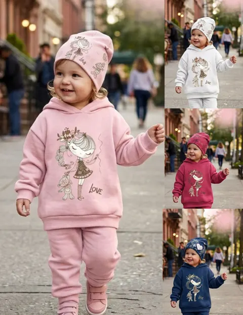 Bluza z kapturem dla dziewczynki laleczka