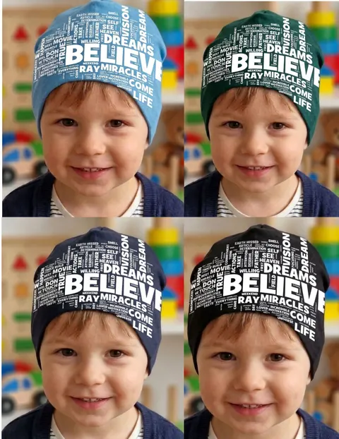 Wiosenno/jesienna czapka dla chłopca Believe