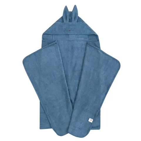 Duży bambusowy ręcznik króliczek Denim