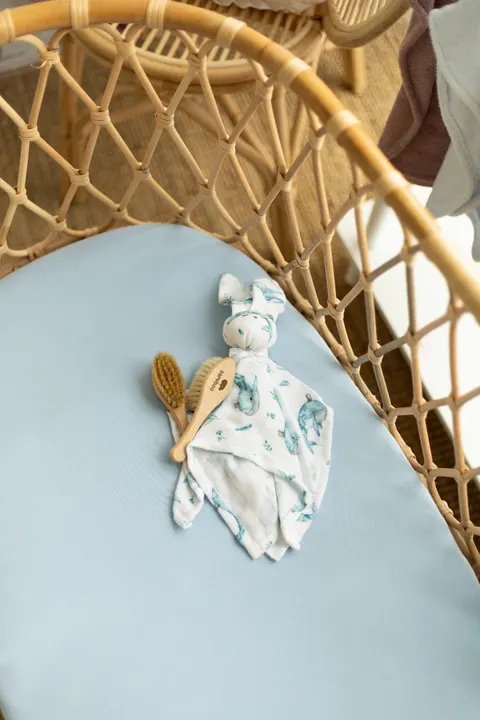 Prześcieradło bambusowe do dostawki baby blue