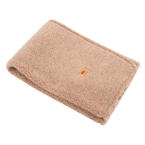 Kocyk z wełny merino baranek czekolada "S" 75x100